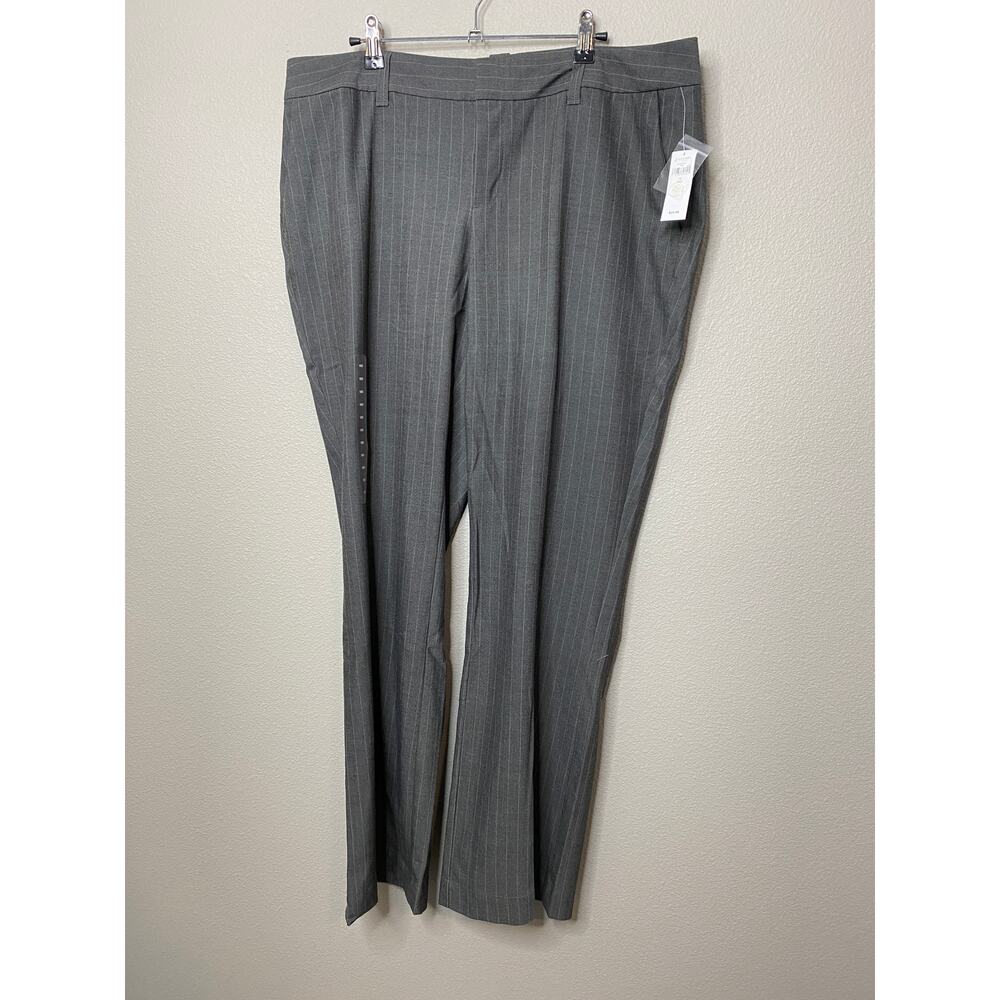 Gap‎ Hip Slung Fit Grey Pinstripe Trousers Pants Size 16